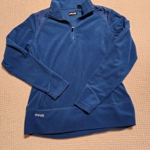 Ping women's blue fleece 1/4 zip pullover. Size medium